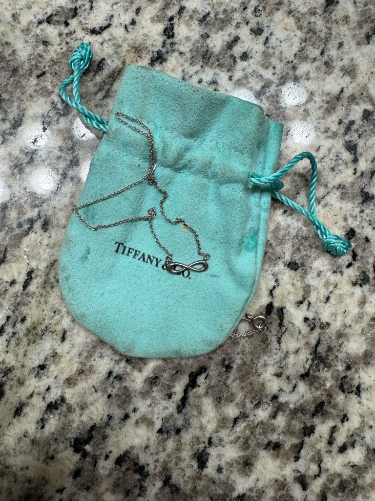 Authentic Tiffany & Co. Infinity Pendant Necklace In Silver With Tiffany Pouch